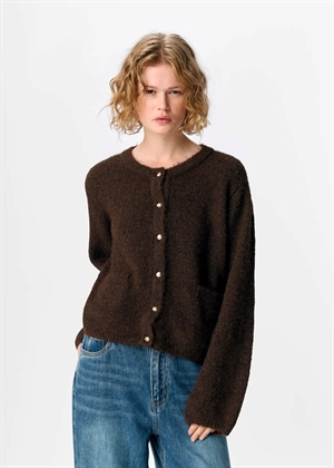 Saggia ls knit cardigan Seal Brown Object 